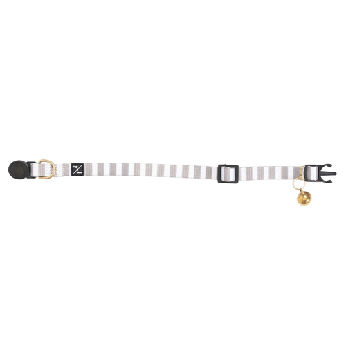 Mog & Bone Cat Stylish Durable Adjustable Collar Latte Hamptons Stripe