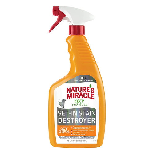 Natures Miracle Set in Stain Dog Odour Destroyer Spray 709ml