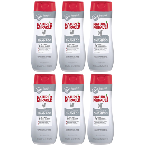 6 x Natures Miracle Hypoallergenic Dog Grooming Shampoo 473ml