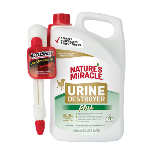 Natures Miracle Dog Urine Destroyer Plus Accushot for Carpets & Hard Floors 5L