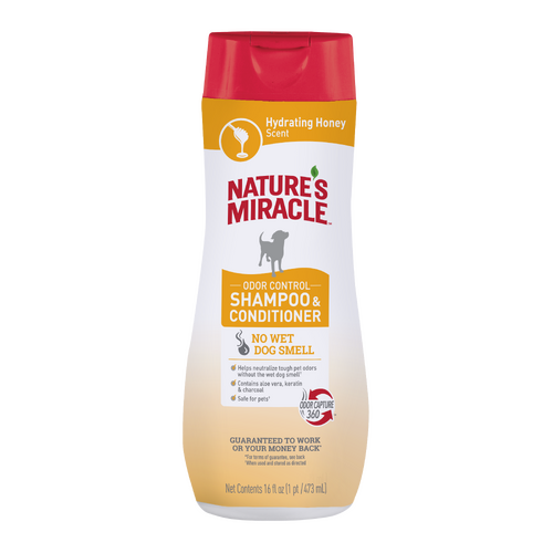 Natures Miracle Dog Odor Control Shampoo & Conditioner Hydrating Honey 473ml