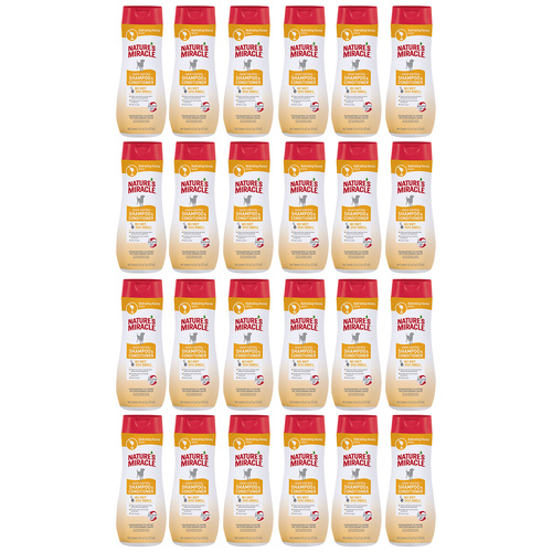 24 x Natures Miracle Dog Odor Control Shampoo & Conditioner Hydrating Honey 473ml