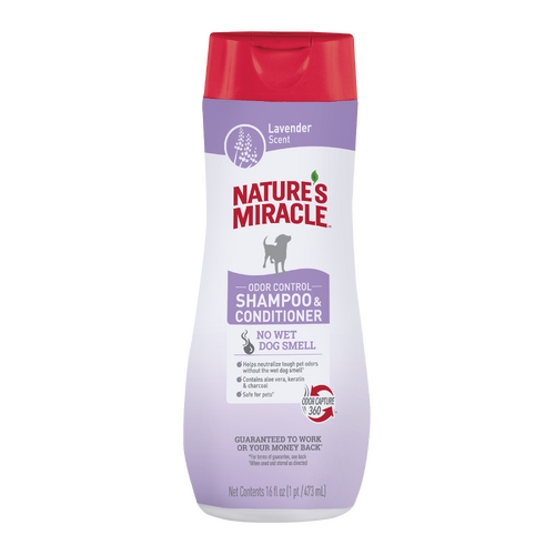 Natures Miracle Dog Odor Control Shampoo & Conditioner Lavender Scent 473ml