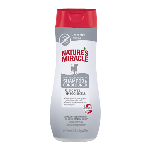 Natures Miracle Hypoallergenic Dog Shampoo & Conditioner Unscented 473ml