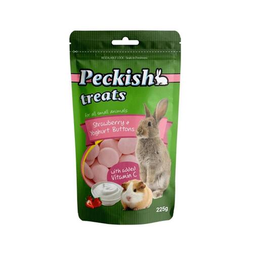 Peckish Treats Strawberry & Yoghurt Buttons for Small Animals 225g