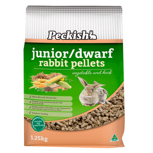 Peckish Junior/Dwarf Rabbit Pellets High Palatable Vegetable & Herb 1.25kg