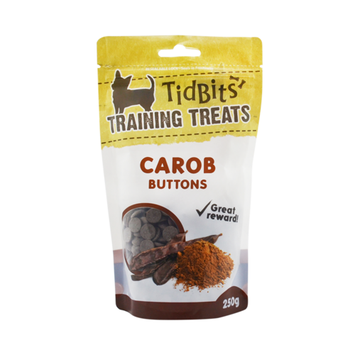 Tidbits Carob Buttons Dog Training Treats 250g