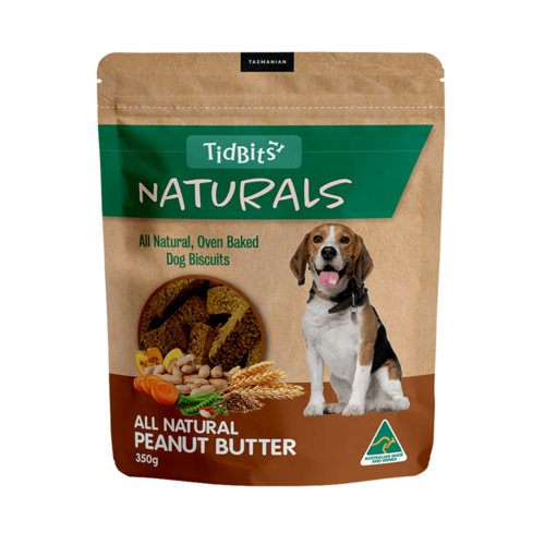 Tidbits Naturals Grain Free Peanut Butter Dog Training Treats 350g