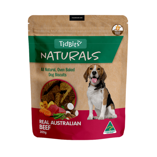Tidbits Naturals Grain Free Beef Dog Training Treats 300g