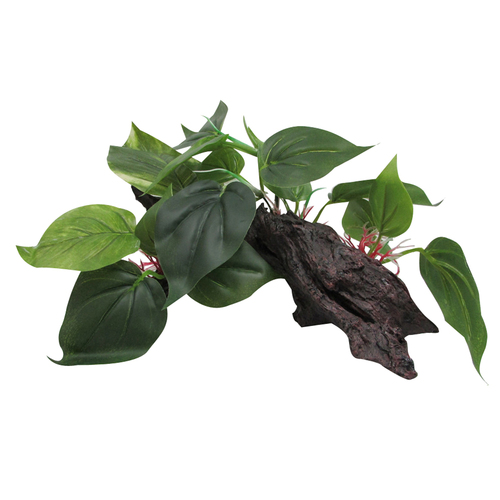 URS Plastic Plant on Driftwood Reptile Accessory 35