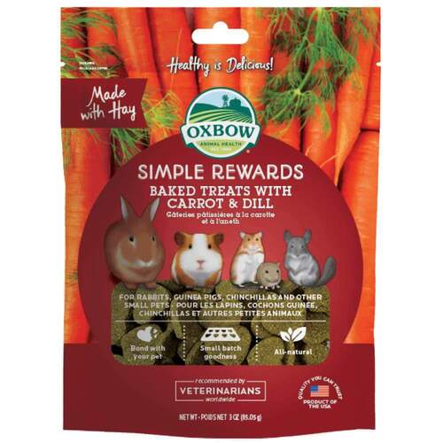 Oxbow Simple Rewards Small Animals Baked Treats w/ Carrot & Dill 85g
