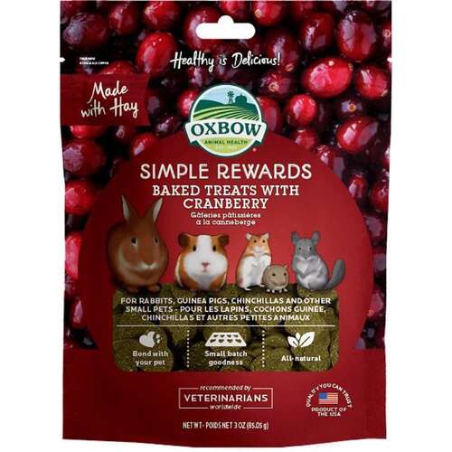 Oxbow Simple Rewards Small Animals Baked Treats w/ Cranberry 85g