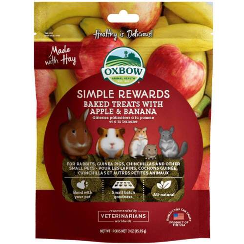 Oxbow Simple Rewards Small Animals Baked Treats w/ Apple & Banana 85g