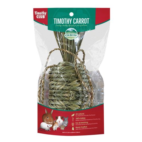 Oxbow Timothy Club Carrot High Fibre Hay for Small Animals