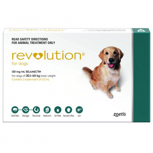 Revolution 20-40kg Extra Large Dog Parasite Treatment Green - 2 Sizes