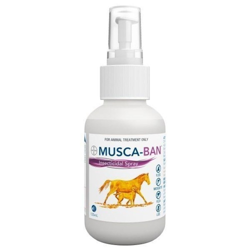 Bayer Musca-Ban Fleas Lice & Flies Repellent Animal Treatment Spray - 3 Sizes