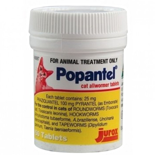 Popantel Allwormer Cats Treatment Aid Tablets 5kg 50 Pack 