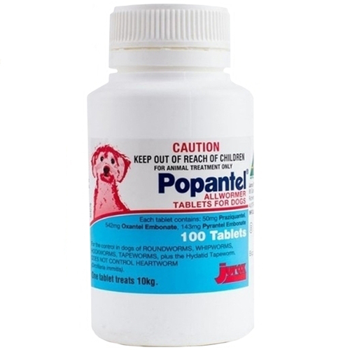 Popantel Allwormer Dogs Treatment Aid Tablets 10kg 100 Pack 