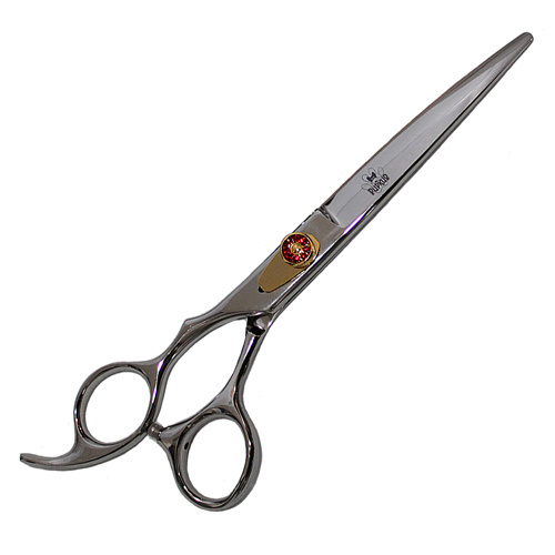 Pupkus Jewel Stainless Steel Blade Grooming Scissors 7" Curved 