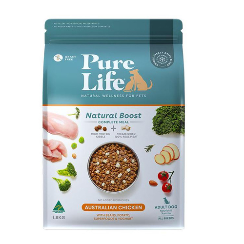 Pure Life Adult Natural Boost Dry Dog Food Chicken 1.8kg