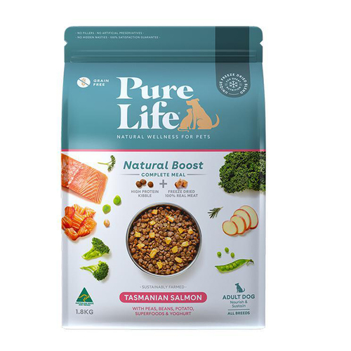 Pure Life Adult Natural Boost Dry Dog Food Salmon 1.8kg