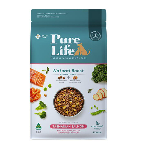 Pure Life Adult Natural Boost Dry Dog Food Salmon 8kg