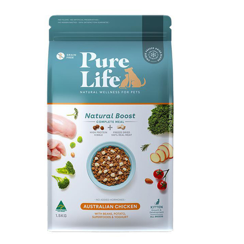 Pure Life Kitten Natural Boost Dry Cat Food Chicken 1.5kg
