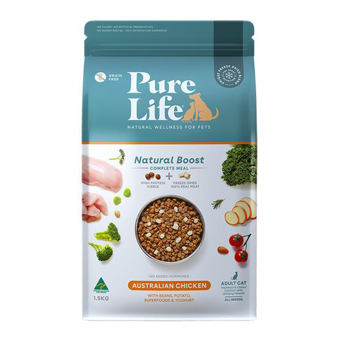 Pure Life Adult Natural Boost Dry Cat Food Chicken 1.5kg