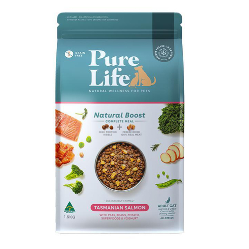 Pure Life Adult Natural Boost Dry Cat Food Salmon 1.5kg