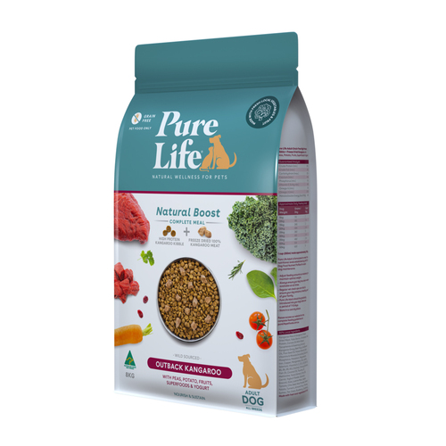 Pure Life Adult Natural Boost Complete Meal Dry Dog Food Kangaroo 8kg