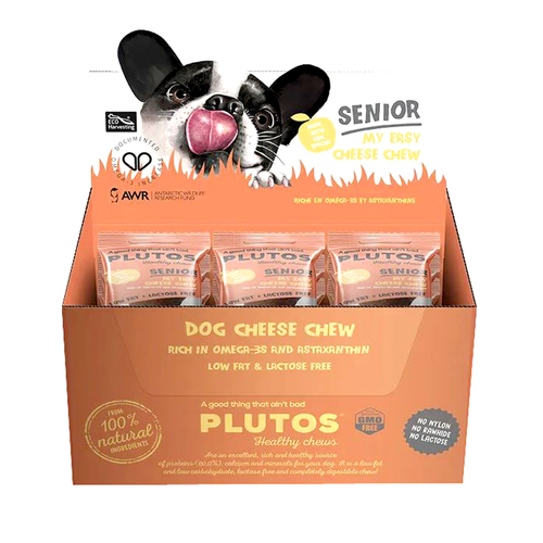 Plutos Senior Medium Breed Dog Chew Treats Cheese Apple & Krill 20 Pack