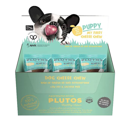 Plutos Puppy Medium Breed Dog Chew Treats Cheese Apple & Krill 20 Pack