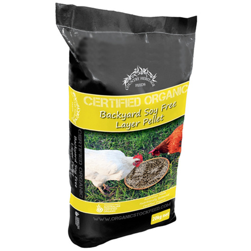 Country Heritage Organic Backyard Layer Soy Free Pellet Poultry 20kg 