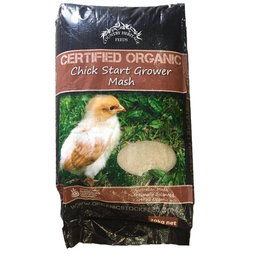 Country Heritage Organic Chick Starter Grower Poultry Mash Feed 20kg 