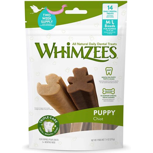 Whimzees Puppy Dental Care Dog Treat Value Bag - 2 Sizes