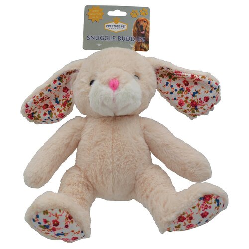 Prestige Pet Snuggle Buddies Bunny Plush Dog Squeaker Toy - 3 Colours (SPECIAL)