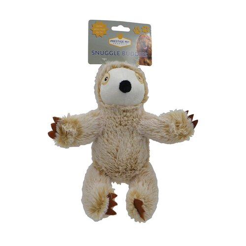Prestige Pet Snuggle Buddies Sloth Plush Dog Squeaker Toy Tan - 2 Sizes (SPECIAL)