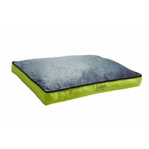 Scream Rectangle Gusset Non-Slip Base Dog Bed Loud Green - 2 Sizes