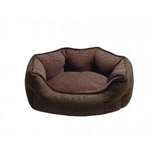 Zeez Oval Cuddler Non-Slip Base Dog Bed Brown - 3 Sizes