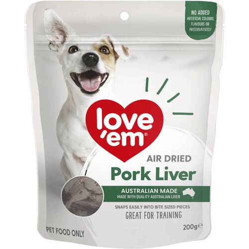 Love Em Air Dried Pork Liver Dog Training Treats - 2 Sizes