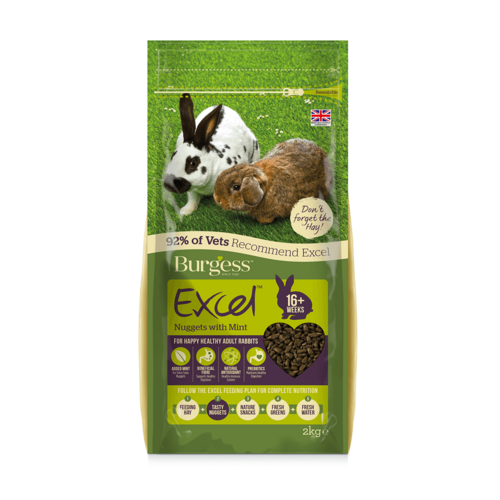 Burgess Excel Adult Rabbit Nuggets w/ Mint - 3 Sizes