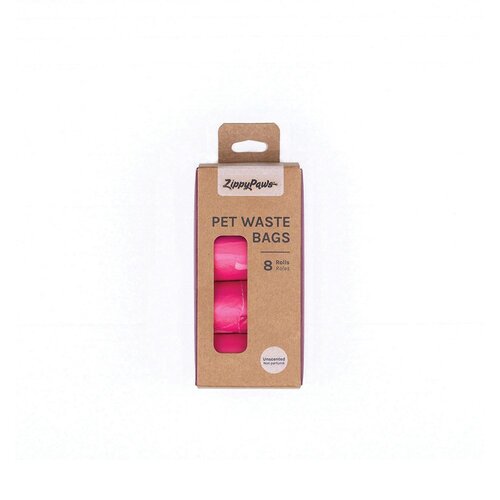 Zippy Paws Pet Dog Waste Bags Unscented Pink - 2 Sizes