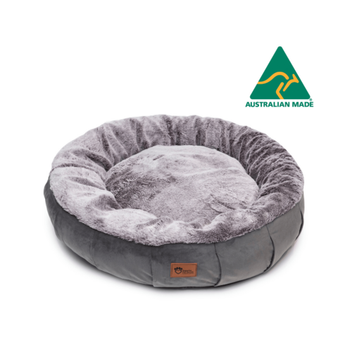 Superior Pet Harley Dog Bed Faux Rabbit Fur & Grey Velvet - 3 Sizes