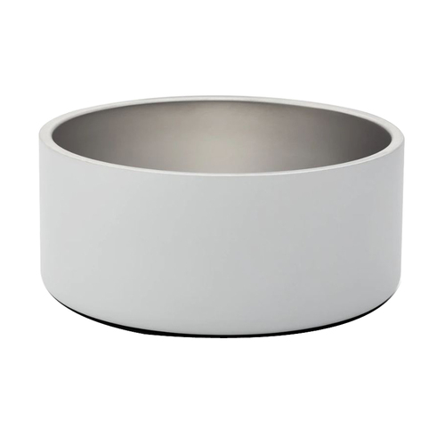 Snooza Double Wall Stainless Steel Pet Dog Bowl Salt White - 2 Sizes
