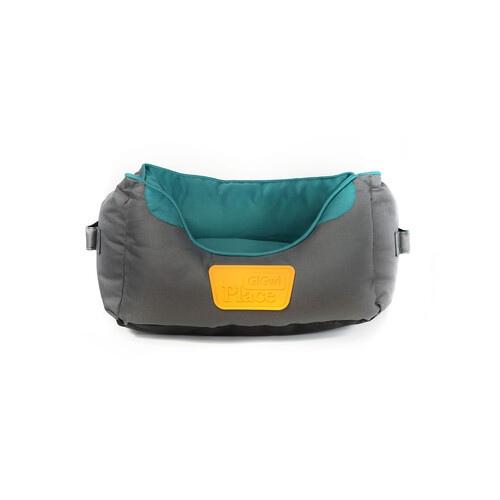 Gigwi Place Canvas Bolster Durable Pet Dog Bed Green Gray - 2 Sizes