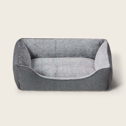 Snooza Low Front Lounger Durable Pet Dog Bed Grey Small - 2 Sizes