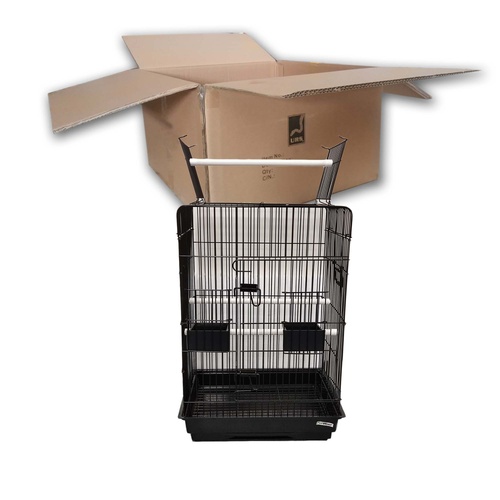 PetWorx Large Square Top Parrot Wired Bird Cage Black/White Pack of 4