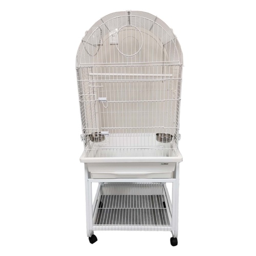 PetWorx Extra Large Round Top Parrot Bird Cage & Stand Black/White