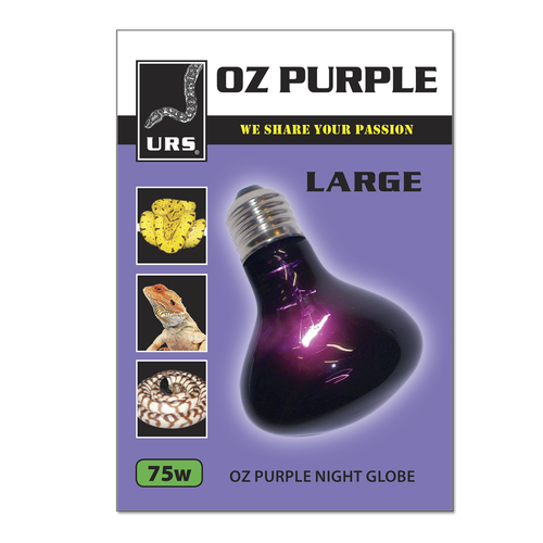 URS Oz Purple Large Globe Reptile Nocturnal Heat Lamp 100w 