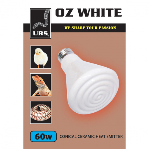 URS Oz White Ceramic Globe Infrared Heat Emitter 60w 